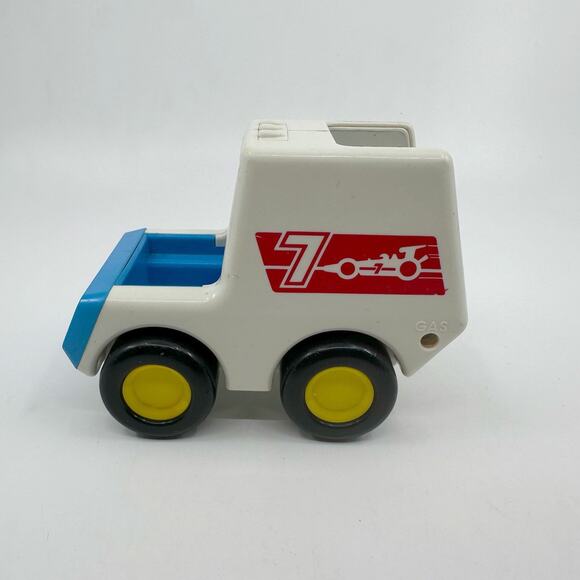 Tonka Truck Bandai My First Tonka Team #7 Toy Race Car White Blue Vintage 80s - Picture 2 of 6